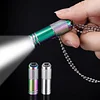 Mini Titanium Alloy USB Rechargeable Outdoor Daily Emergency Portable Keychain LED Portable EDC Necklace Flashlight