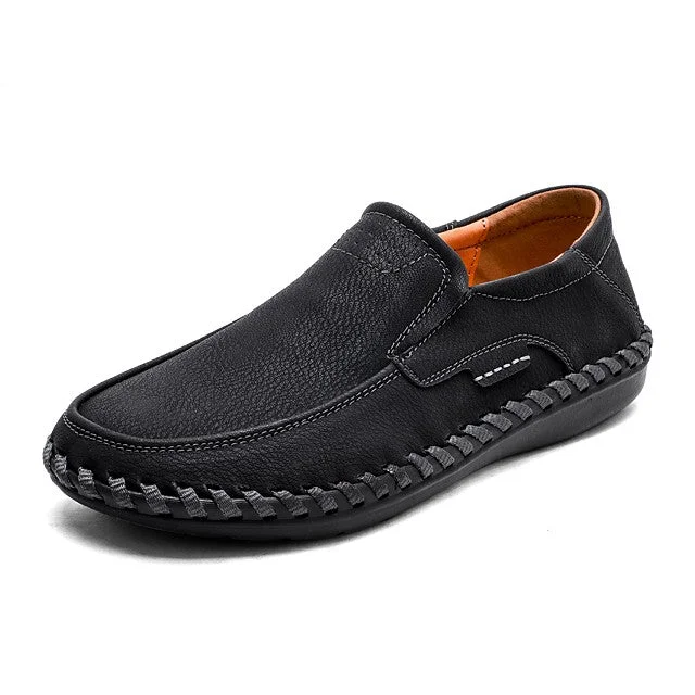 Men's Microfiber Fall / Spring & Summer Vintage / Casual Boat Shoes Walking Shoes Breathable Black / Brown / Khaki