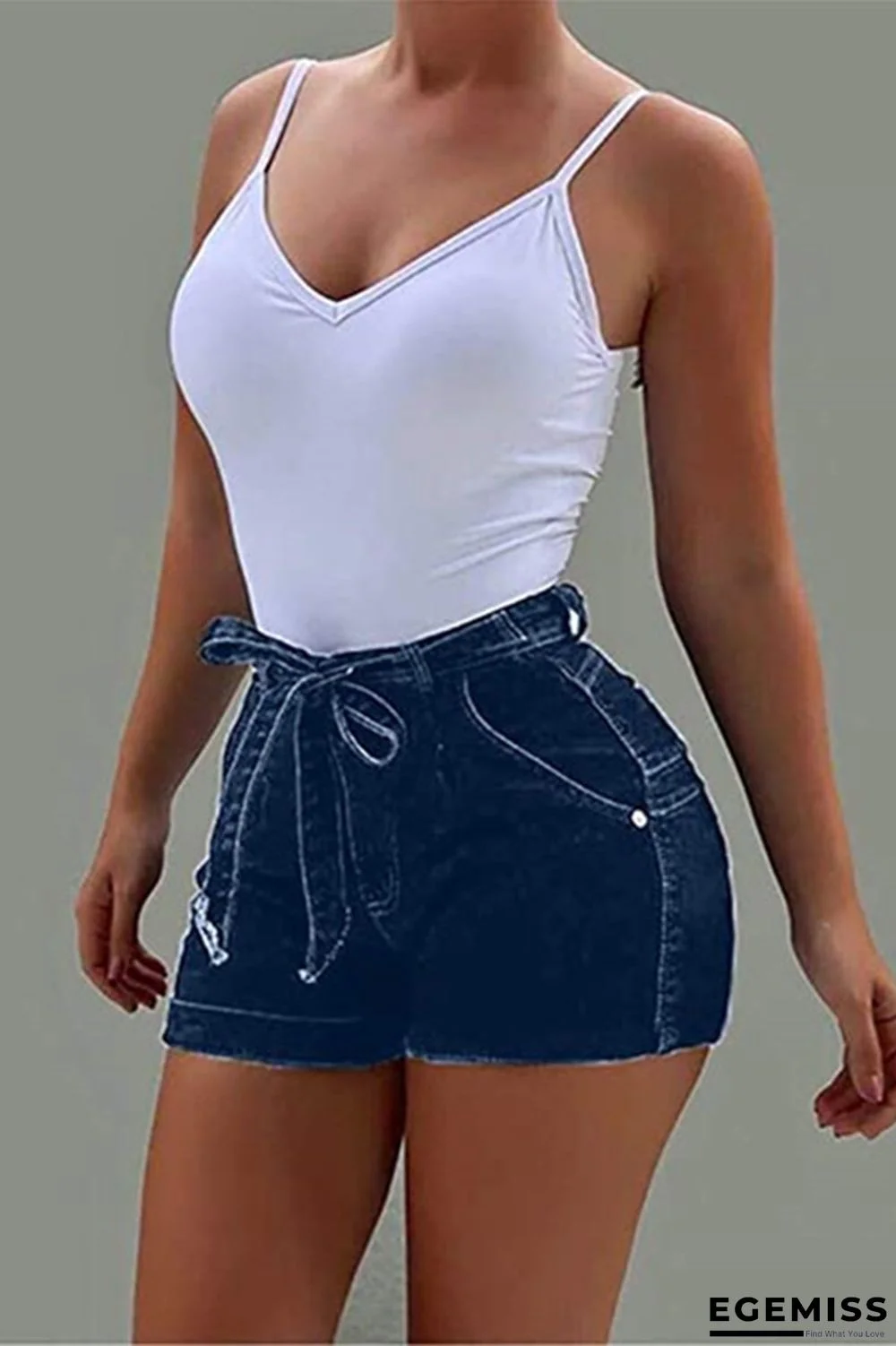 Blue Fashion Casual Plus Size Denim Shorts | EGEMISS