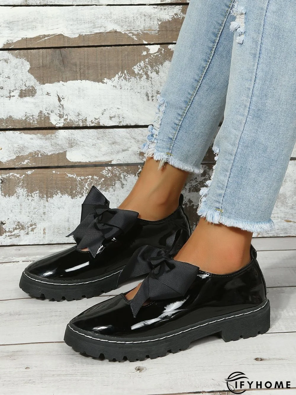 Women's Bow Decor Hollow out Slip On Mary Jane Shoes | IFYHOME