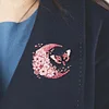 4Pcs Diamond Painting Brooch Moon Moth DIY Diamond Badge Pins for Art Crafts