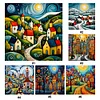 (Multi Style)Colorful Houses-Full Embroidery 2 Strands 14CT Counted Cross Stitc-40*40CM