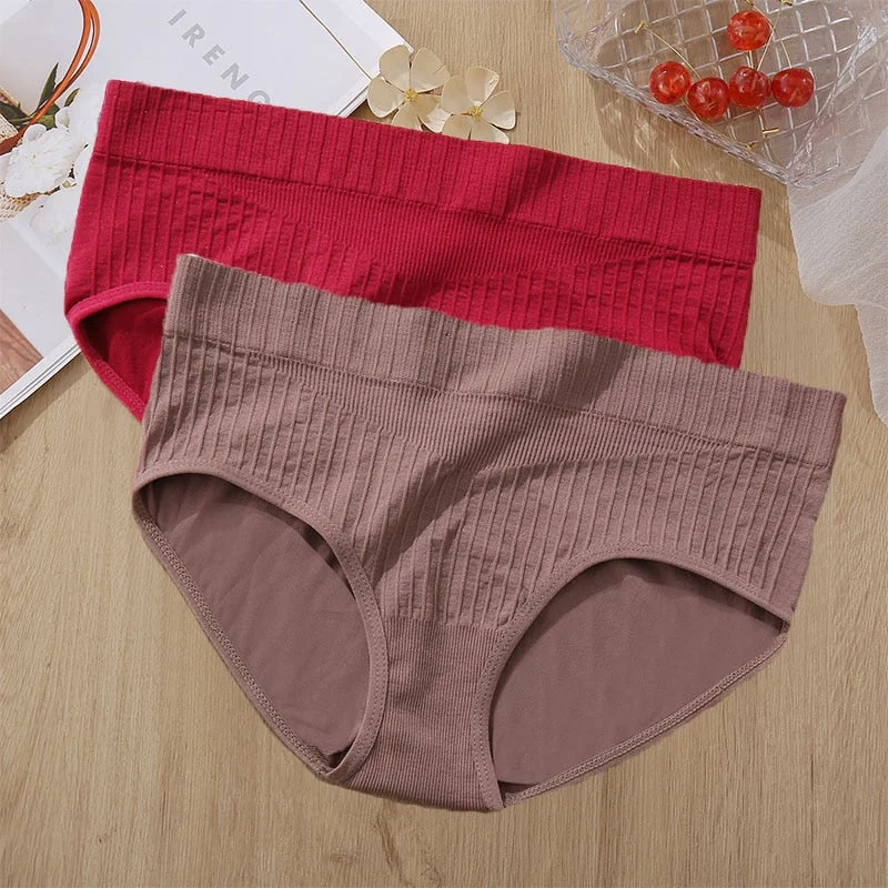 2PCS Panties Set Bodyshaper Panties Women's Underwear Sexy Briefs Female Underpants Seamless Pantys Intimates Lingerie 8 Colors
