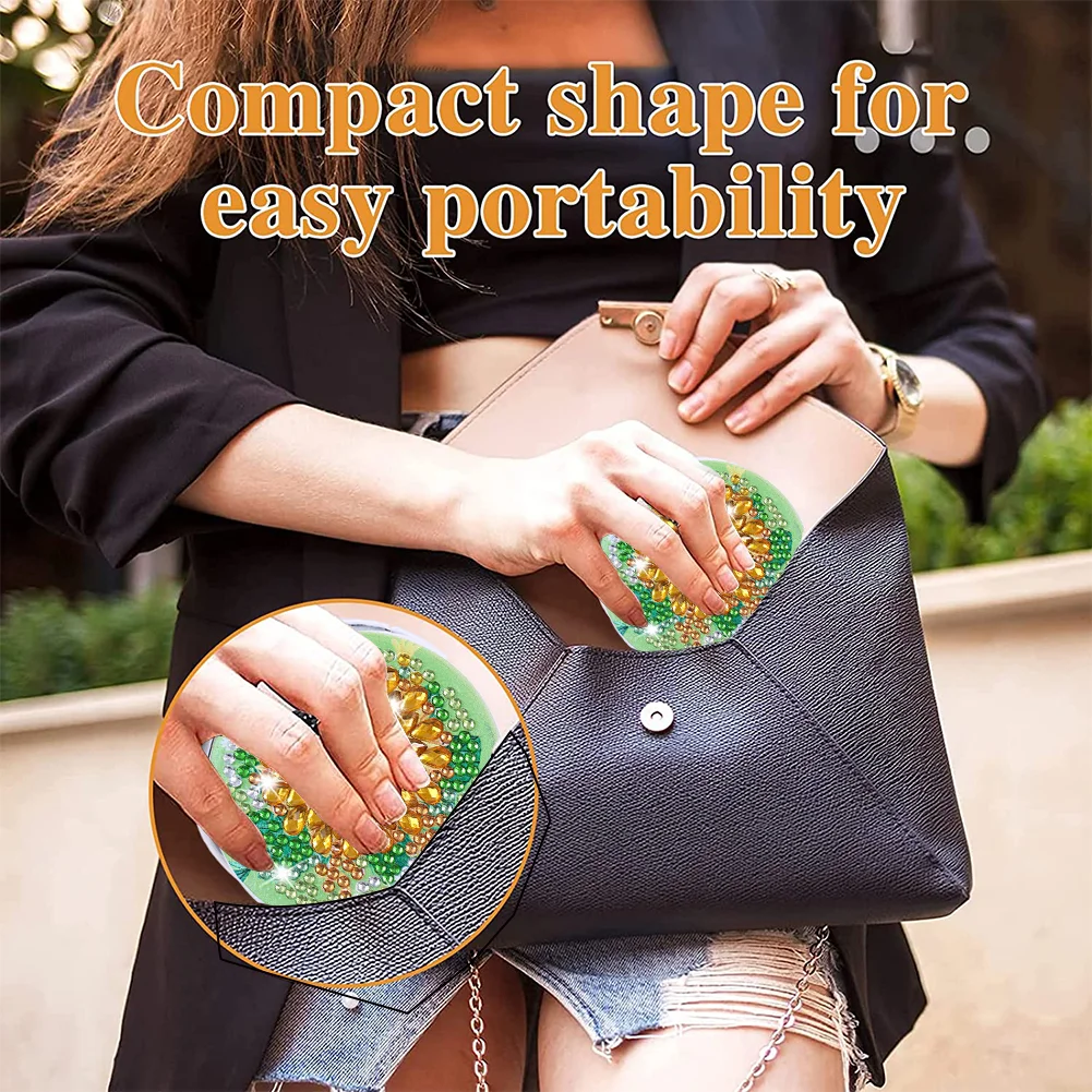 DIY Diamond Painting Makeup Mirror Paint by Number Kits Sunflower