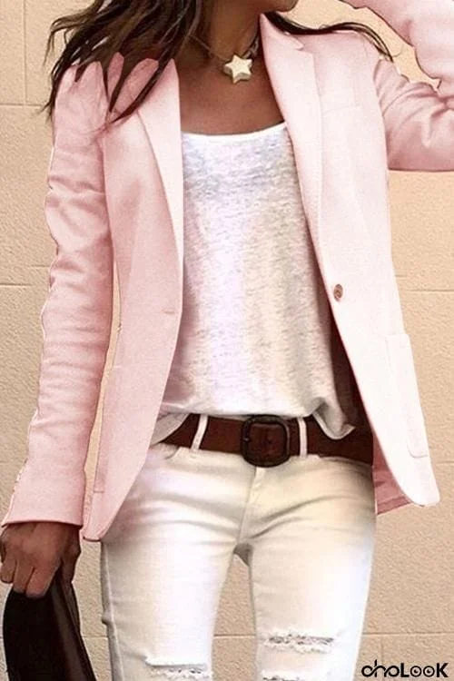 Fashion Long Sleeve Buttons Suit Coat