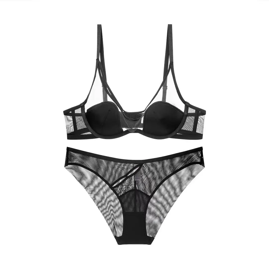 Churchf Sexy Lingerie Bra Pure Female Summer Underwear French High-End Feel Breathable Bra Set
