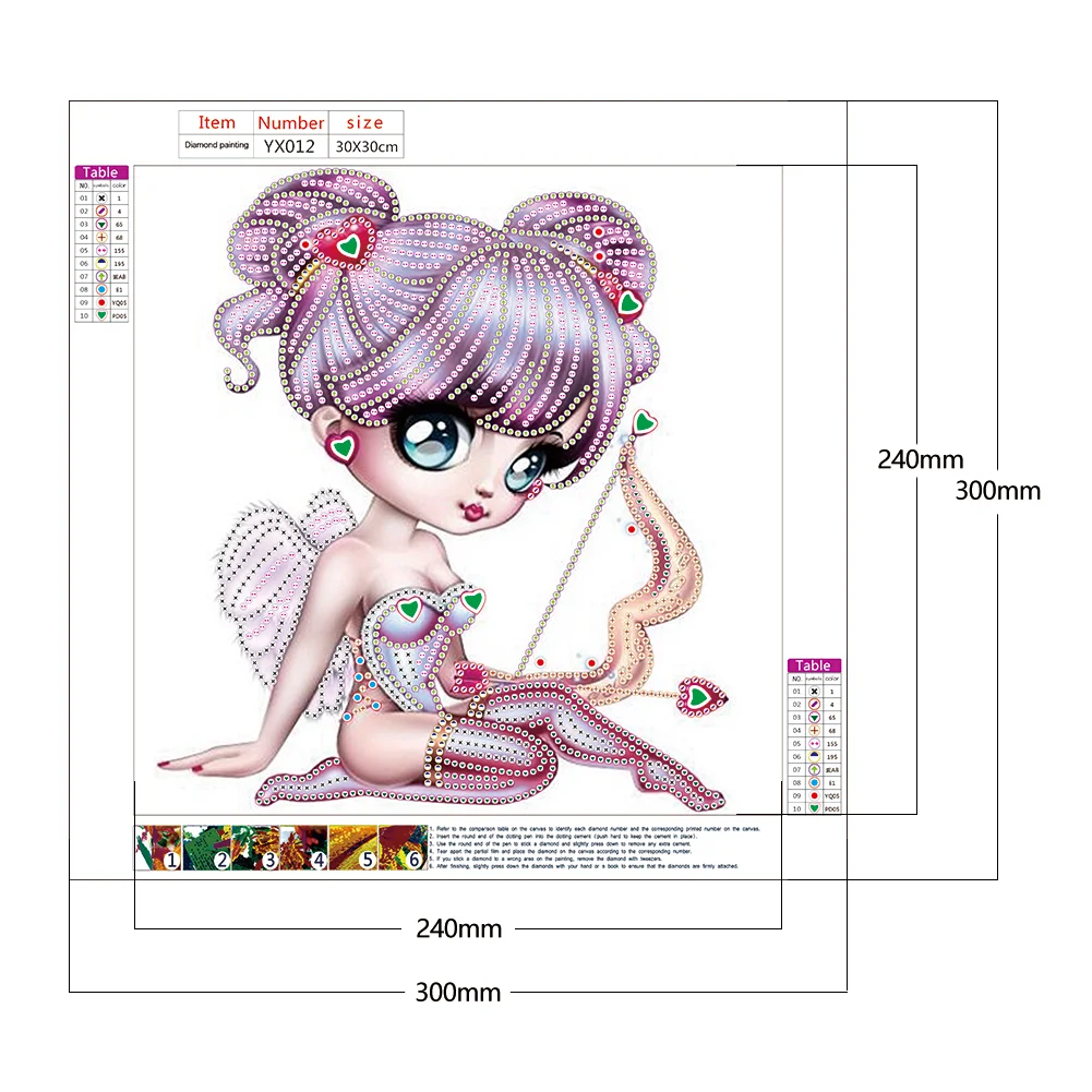 Diamond Painting Big Eye Doll 5D DIY Partial Special Shape Drill (YX012)