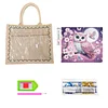 DIY Diamond Painting Pink Owl Linen Waterproof Handbag Shopping Storage Bag Totes Kit