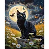 Black Cat Moon-11CT Stamped Cross Stitch 40*50cm