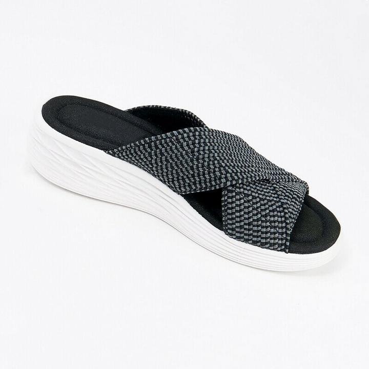Product up-gradation-KafaTM Stretch Cross Orthotic Slide Sandals