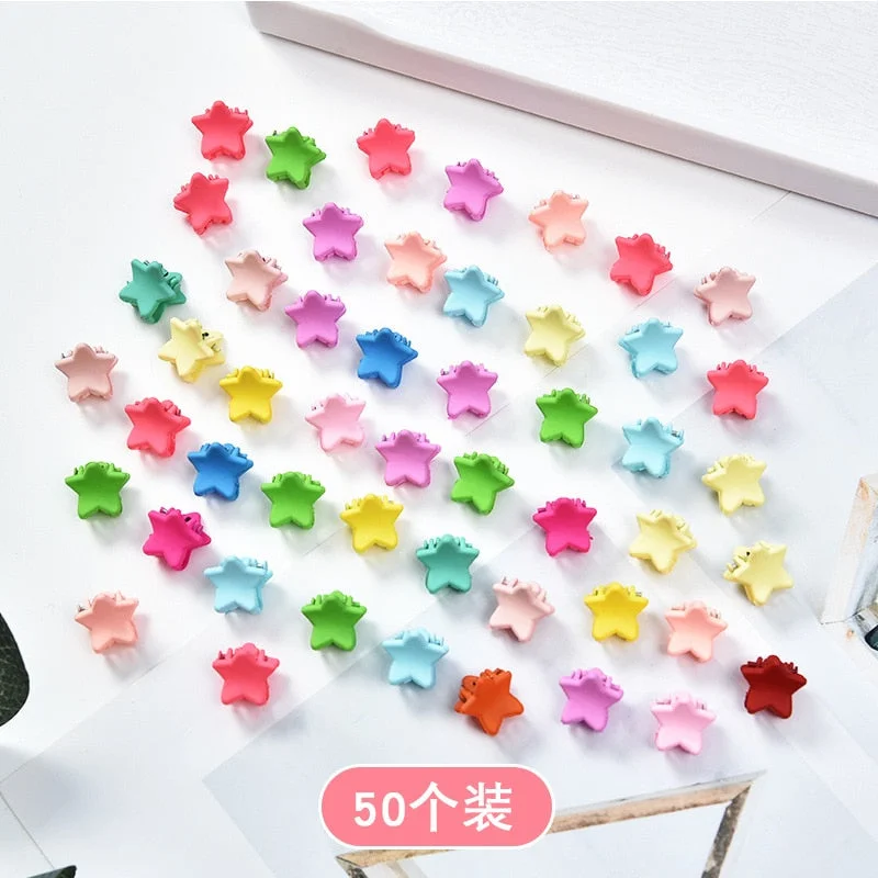 20-50 Pcs Baby Girls Small Hair Claw Cute Candy Color Flower Blossoms Jaw Clip Children Hairpin Hair Accessories New Fashion