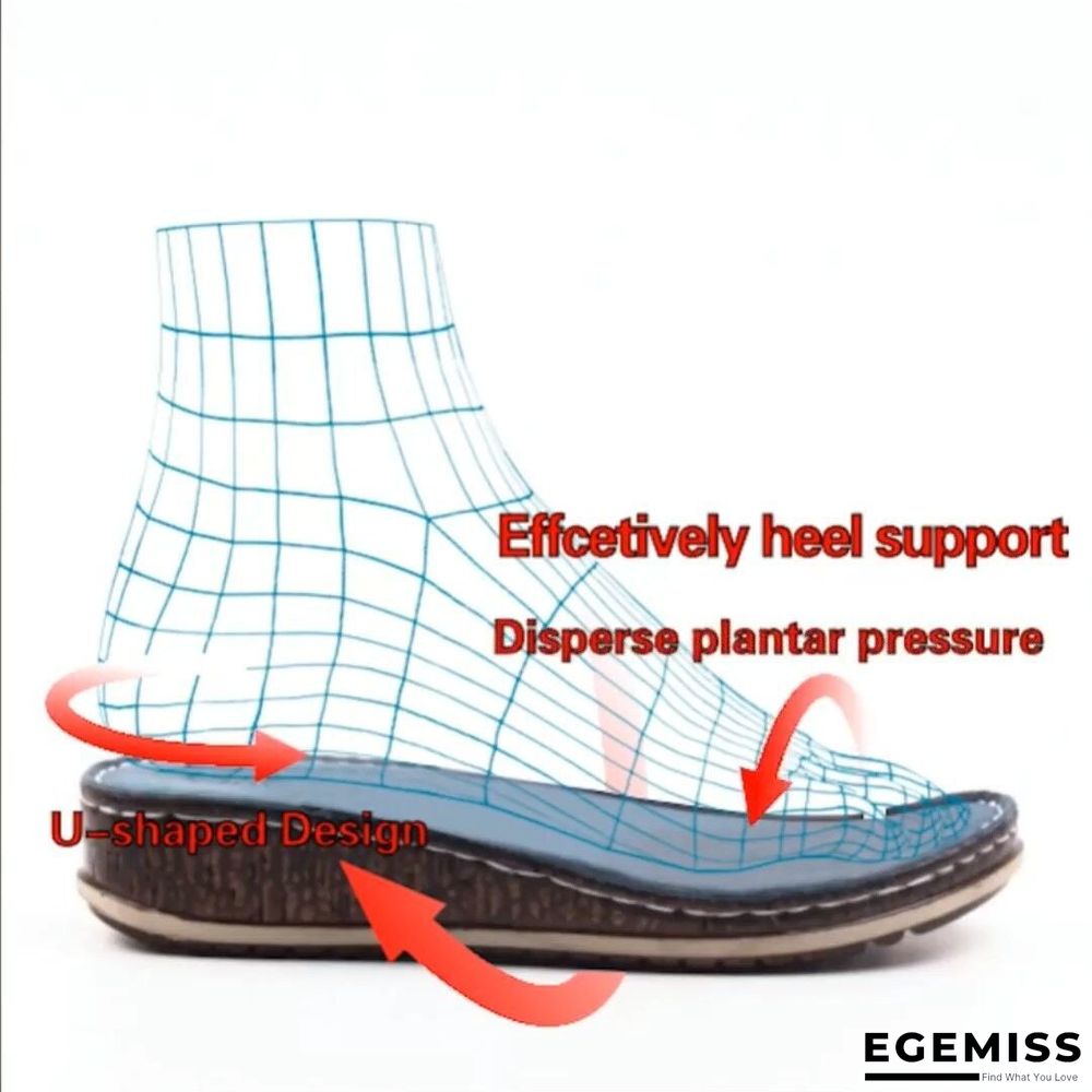 Women Three-color Stitching Casual Low Wedge Heel  Peep Toe Sandals Slippers Shoes | EGEMISS