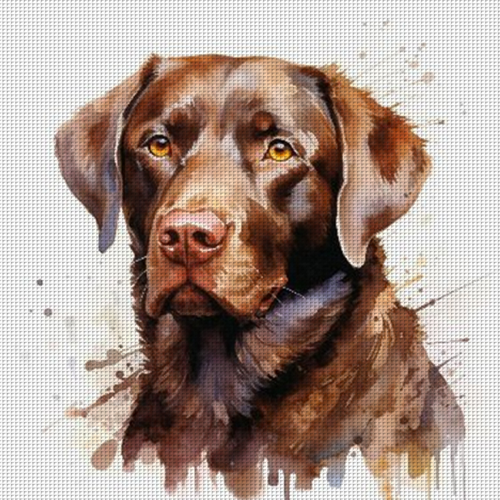 Cross Stitch 11CT Stamped Labrador (40*40cm)-Guru-buzz