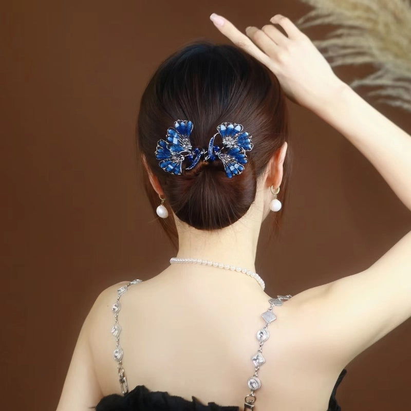 Women’s Minimalist Peacock Feather Flower Alloy Plating Inlay Rhinestones Hair Band