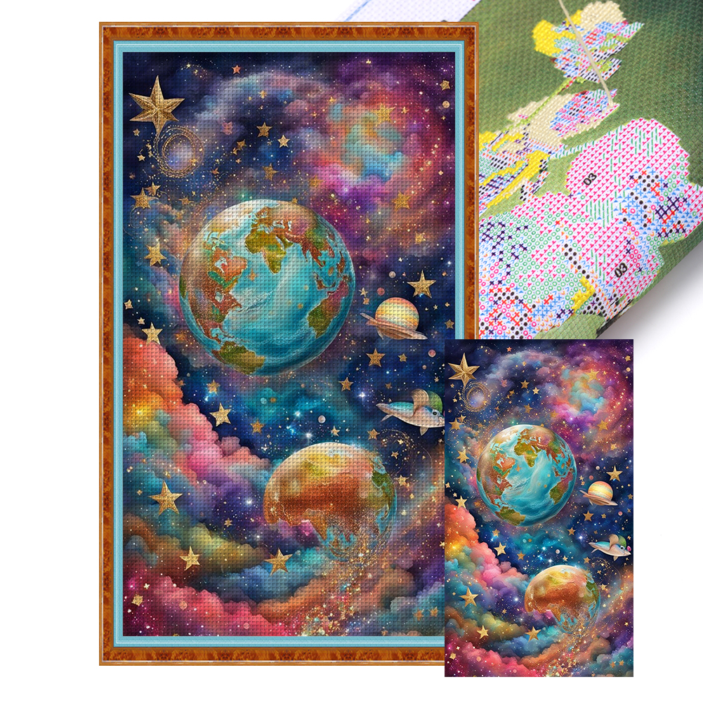 Galaxy Full 14CT Pre-stamped Canvas(40*70cm) Cross Stitch