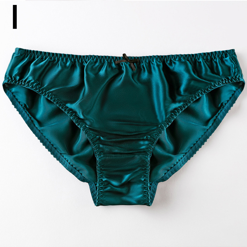 Lidudu Sexy Real Silk Women's Underwear Seamless Panties Female Satin Briefs Comfortable Lingerie Mid Waist Undershorts Plus Size