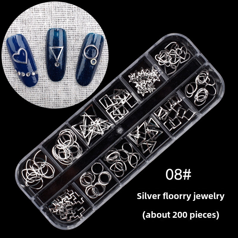 Nail Jewelry Rhinestone Flat Bottom Drill Hollow Nail Stick Drill Sequins Colored Diamond Flat Bottom Pearl Shell Japanese Series