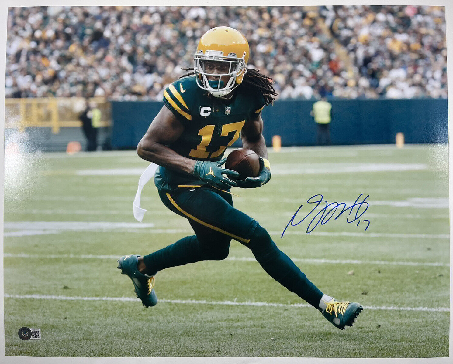 DAVANTE ADAMS SIGNED AUTOGRAPH 16x20 Photo Poster painting GREEN BAY PACKERS BAS WITNESS COA