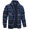 Autumn and Winter Thick Cotton-padded Plaid Long-sleeved Loose Hooded Men's Jacket