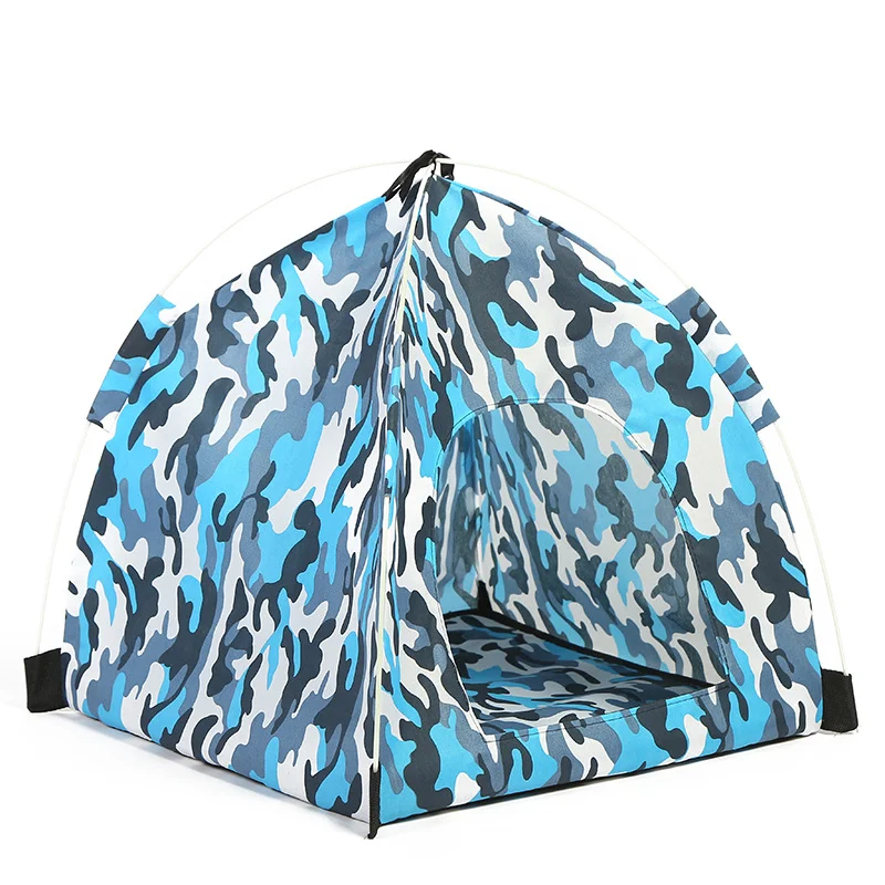Portable Pet Tent Dog House Camouflage Breathable Dog Bed Outdoor Puppy Kennel 45x45cm