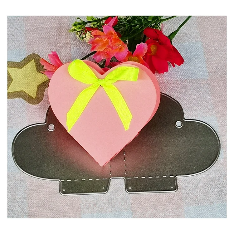 Heart Shape Gift Box Dies Scrapbooking Stencil Template for DIY Embossing Paper Photo Album Greeting Gift Cards New Dies Cut
