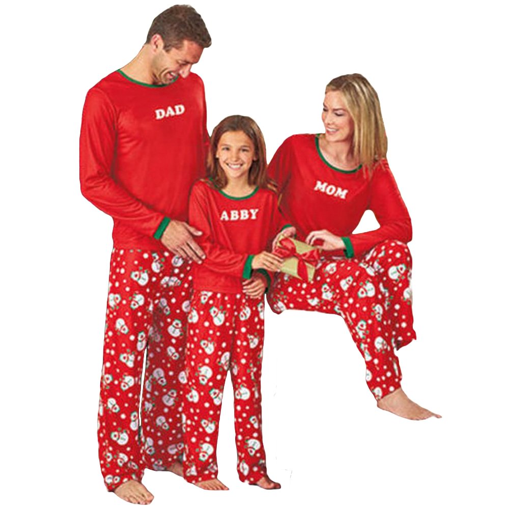 Family Matching Pajamas Christmas Snowman Sleepwear Two Pieces 2020-Pajamasbuy
