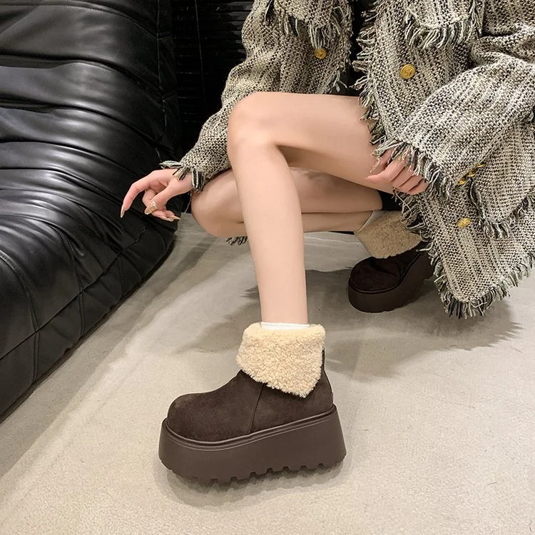 Yyvonne Integrated Snow Boots Plus Velvet Low Help Thickened Velvet Outside The Northeast Wear-Resistant Anti-Slip Thick-Sed Thick-Solvable Winter Cotton Shoes
