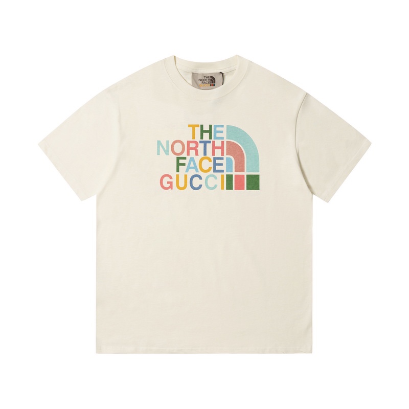 Cream Rainbow Print T-Shirt Front View