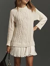 Cable knit sweater mini dress