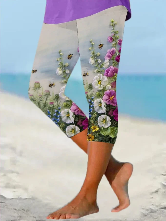 Women's Viola Floral Print Yoga Leggings