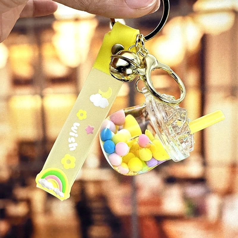 Cartoon Style Cute Cup Arylic Women’s Bag Pendant Keychain