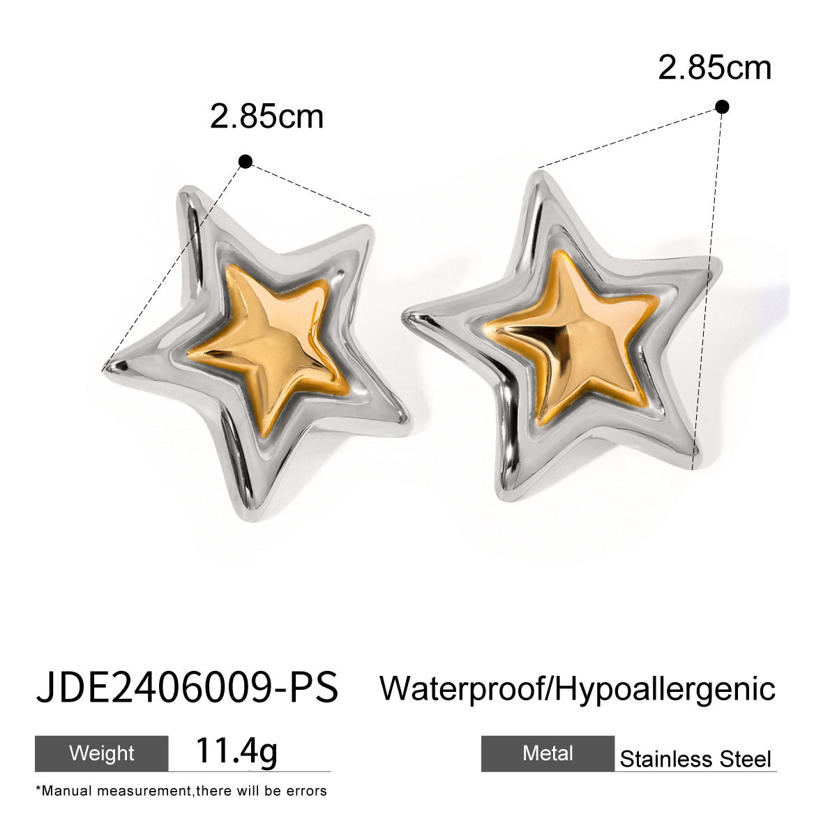 Jie Ding Stainless Steel Pearl Earrings Star Earrings Titanium Steel Earrings Earrings