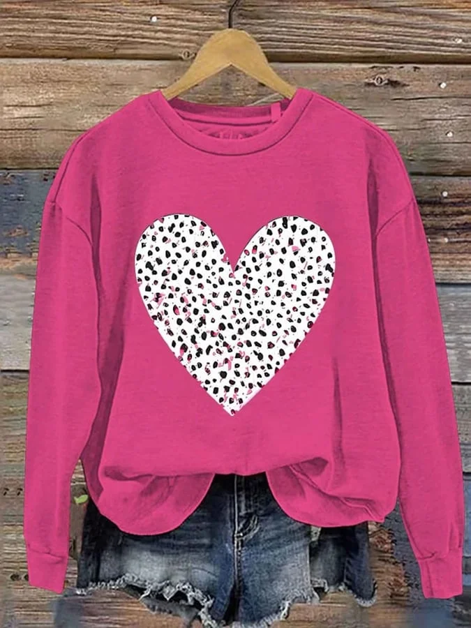 Women's Valentines Day Lovely Hearts Love Art  Printed Sweatshirt