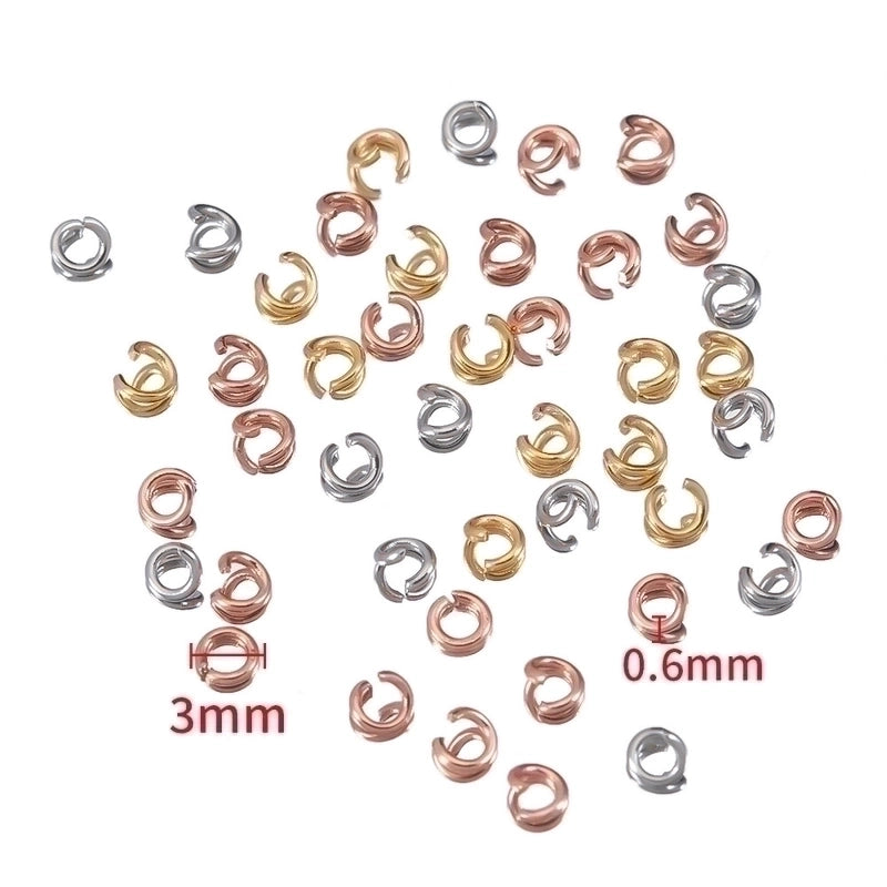 100 PCS/Package Diameter 3mm Diameter 5mm Diameter 7 Mm 304 Stainless Steel Solid Color Polished Broken Ring