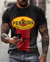 Mens Vintage Motor Pennzoil Oil Printed T-shirt