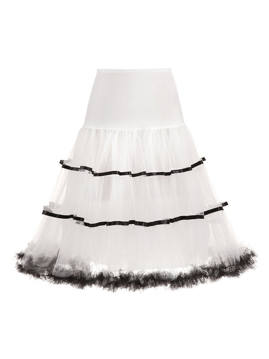 Womens Vintage Underskirt Tea-Length Tutu Petticoat