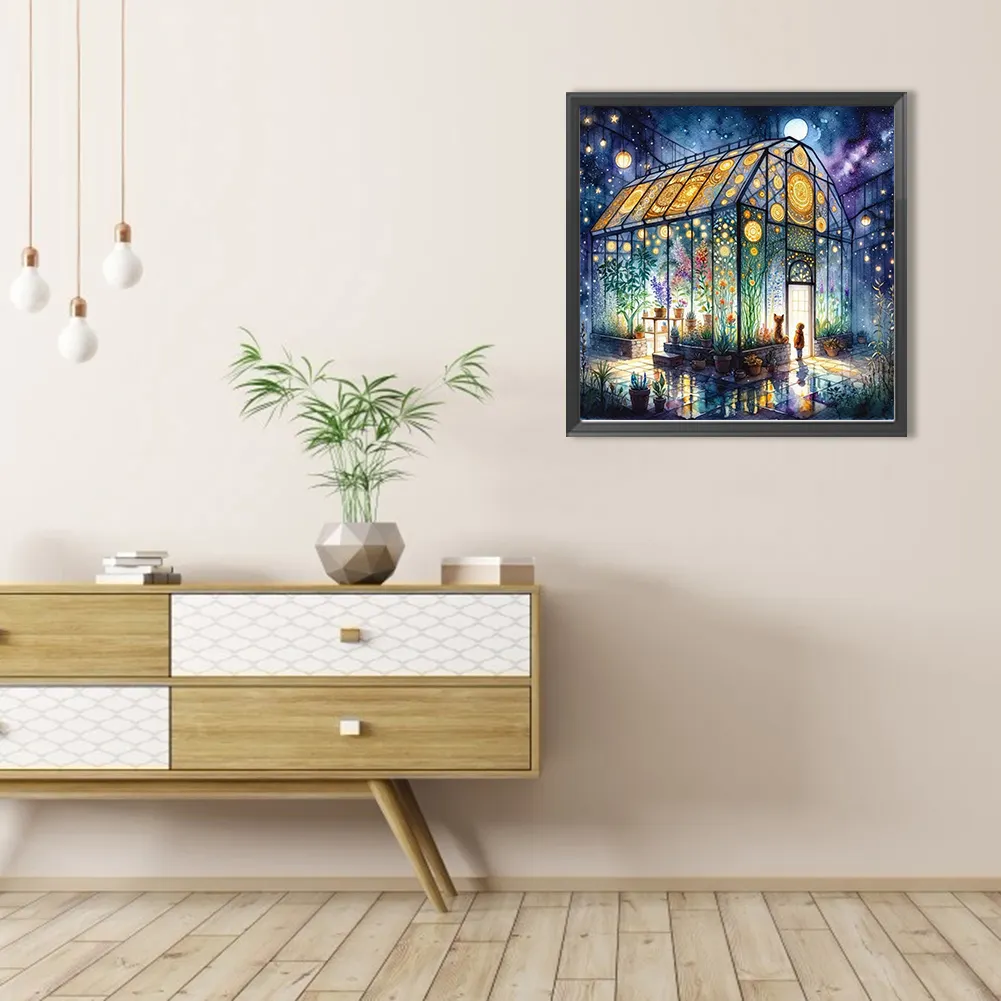 Partial AB Diamond Painting - Full Round Drill - Flower Room(Canvas|45*45cm)