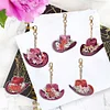6Pcs DIY Diamond Painting Cowboy Keychain