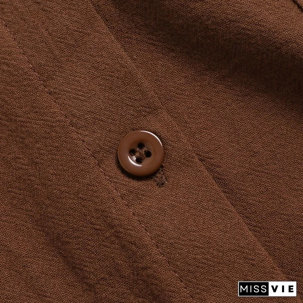 Women Stand Collar Long Sleeve Loose Casual Tops Shirt Blouse