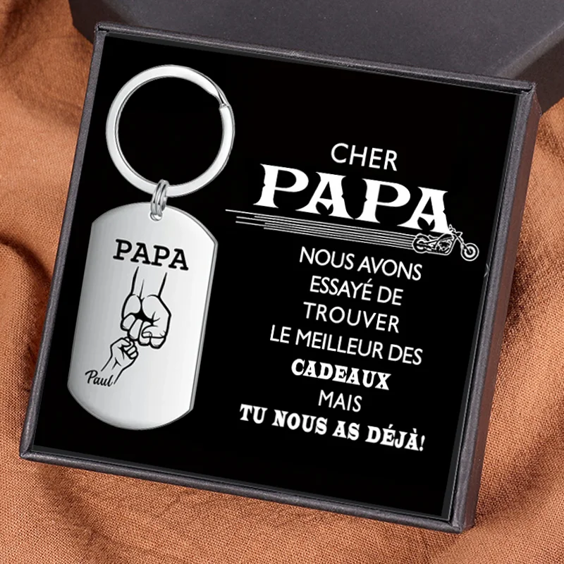 Porte clés personnalisé avec photo - Je t'aime papa/maman - Love