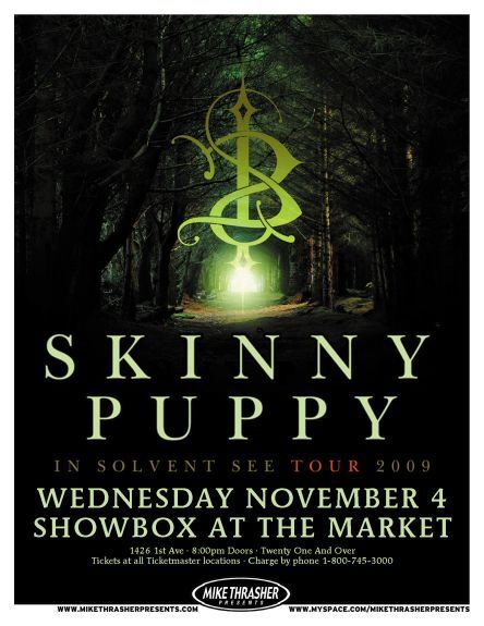 SKINNY PUPPY 2009 Gig POSTER Seattle Washington Concert