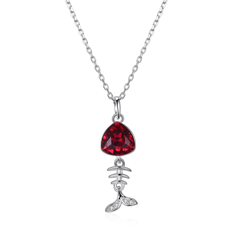 Kejia Small Fish Crystal Necklace With Pendant