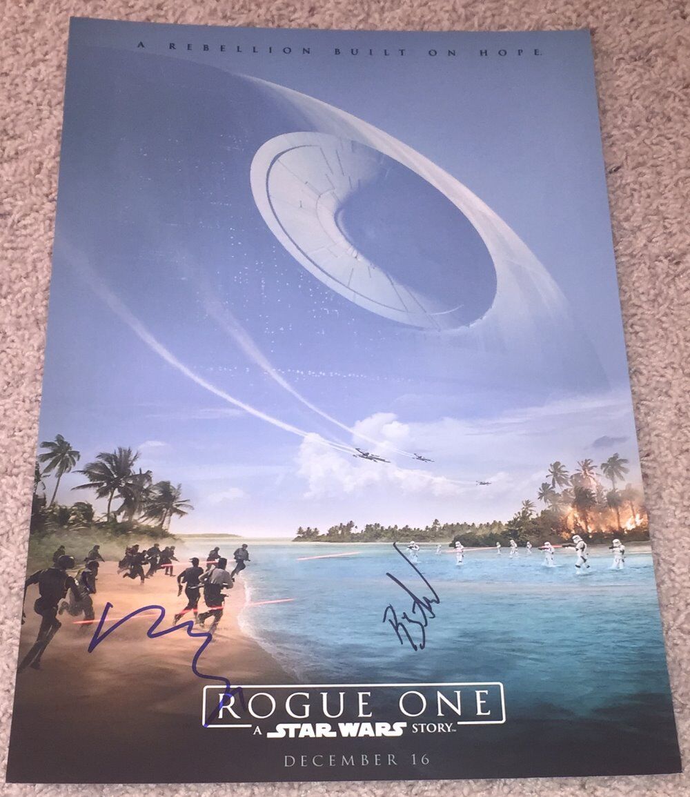 DONNIE YEN & RIZ AHMED SIGNED AUTOGRAPH STAR WARS ROGUE ONE 12x18 Photo Poster painting w/PROOF