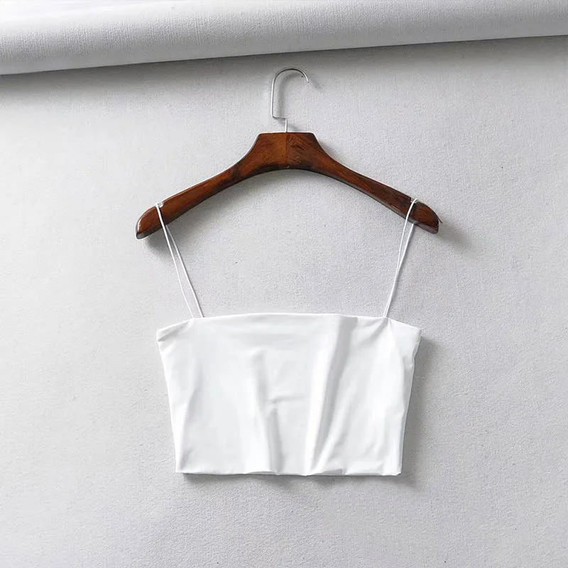 Churchf Churchf Burst Gigi Street Shot Thin Rubber Band Sling Small Vest Women's Short Flat Mouth