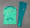 2024-2025 Portugal Half-Pull Training Suit Green Football Shirt Set