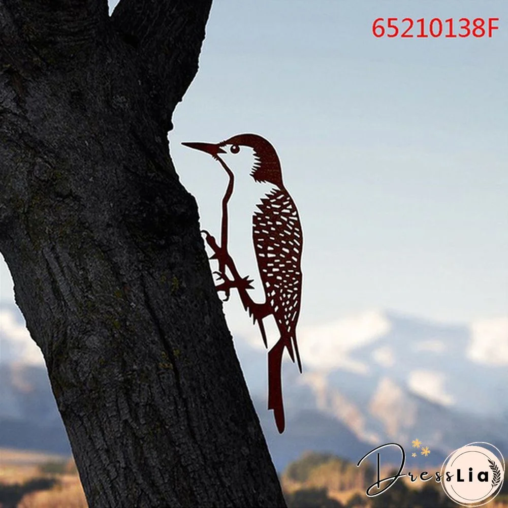 Tree Metal Art Yard Garden Outdoor Branch Gnomes Decoration Sign Rustic Hanging