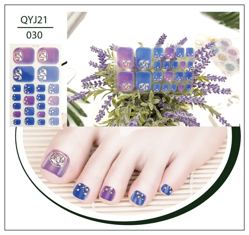 Explosions Foot Nail Stickers Summer Toenail Stickers Bronzing Imitation Diamond Nail Stickers Waterproof Foot Stickers