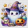 (Stamped/Counted) Halloween Ghost-11CT Cross Stitch 40*40cm/15.75*15.75in
