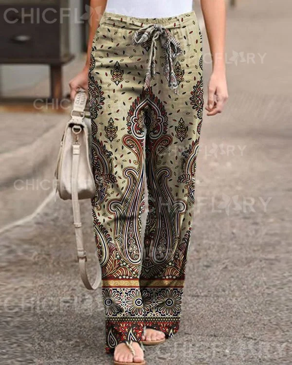 Women's Paisley Graphic Loose Pants