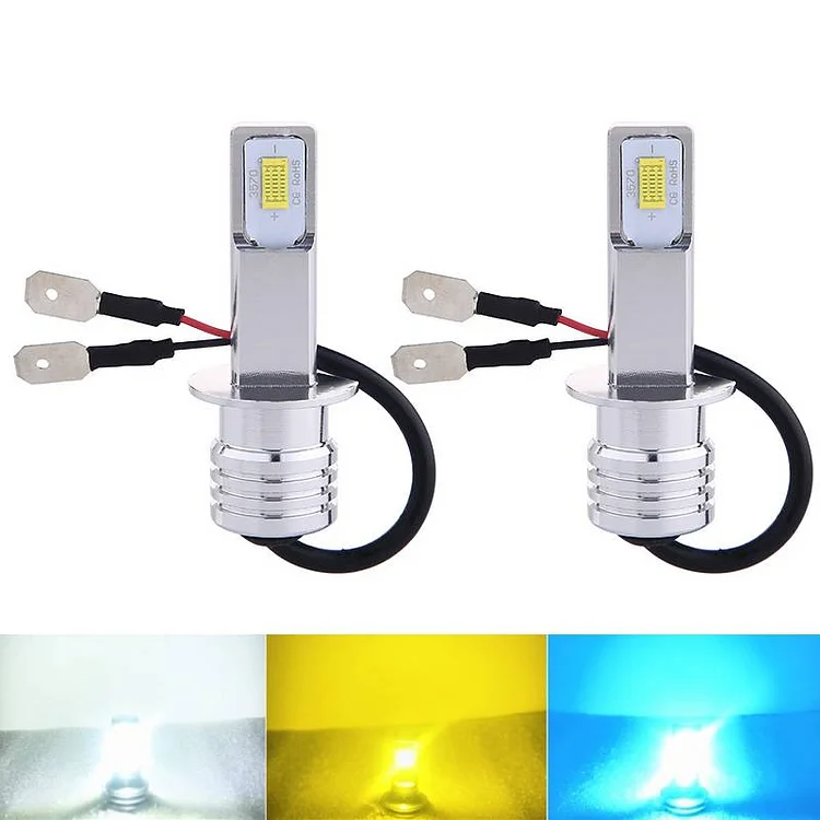 2PCS Blue Yellow White High Light External Led Bulb Car Led Fog Driving Lights H4 80W 3570 2SMD